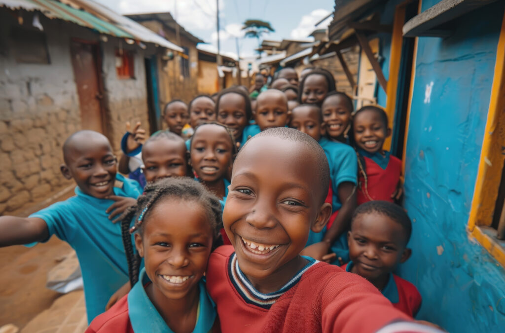 Children in an African village.